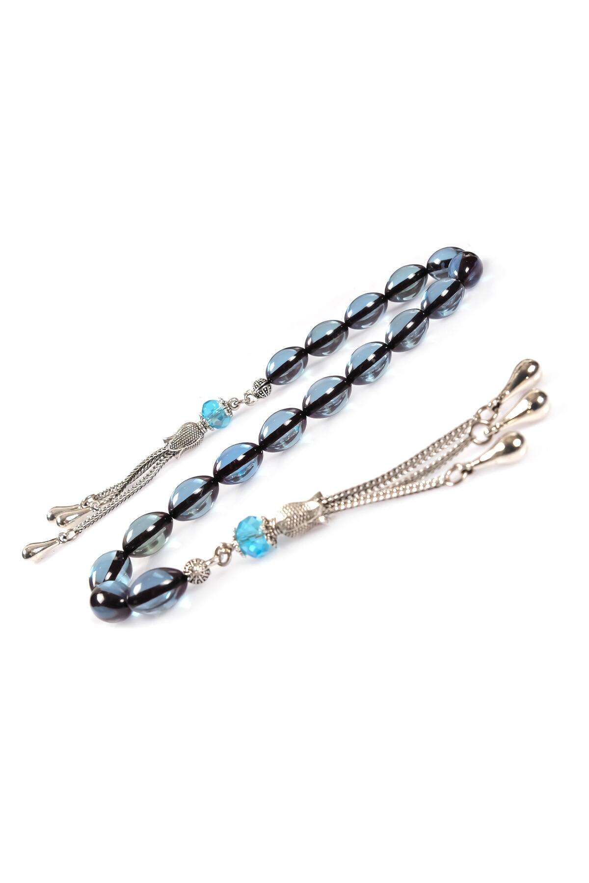Zaza Model Blue Pearl Squeezing Amber Rosary