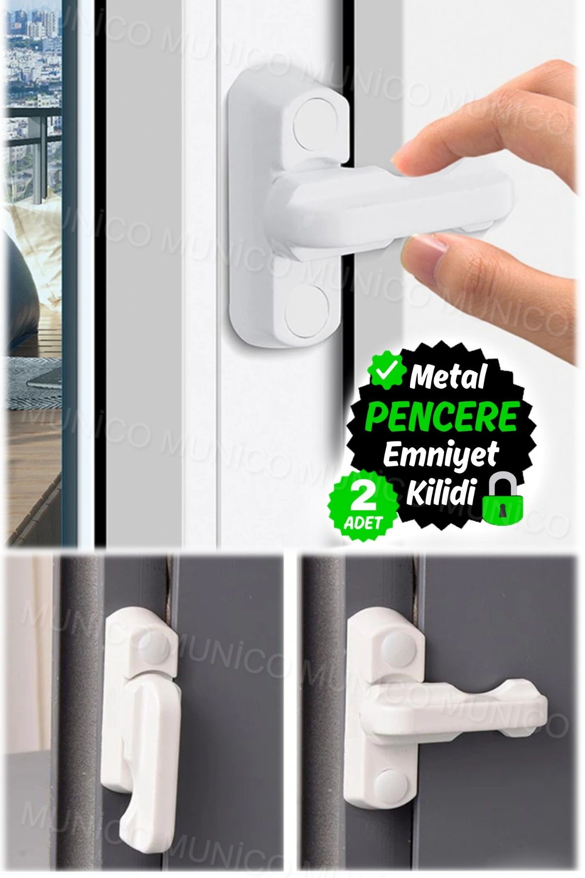 Munico-2 Pieces PVC Lock Screws - Thick Door and Window Design, Compatible with All Windows 4