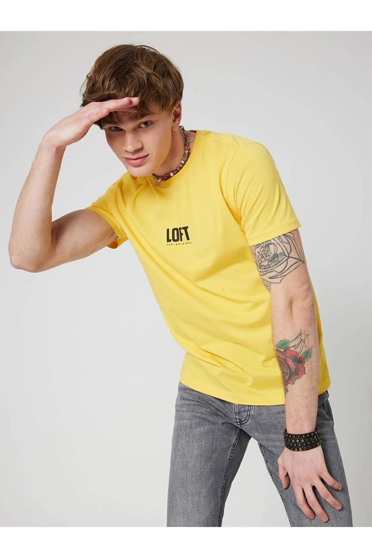 Loft تی شرت مردان LF2032079 زرد