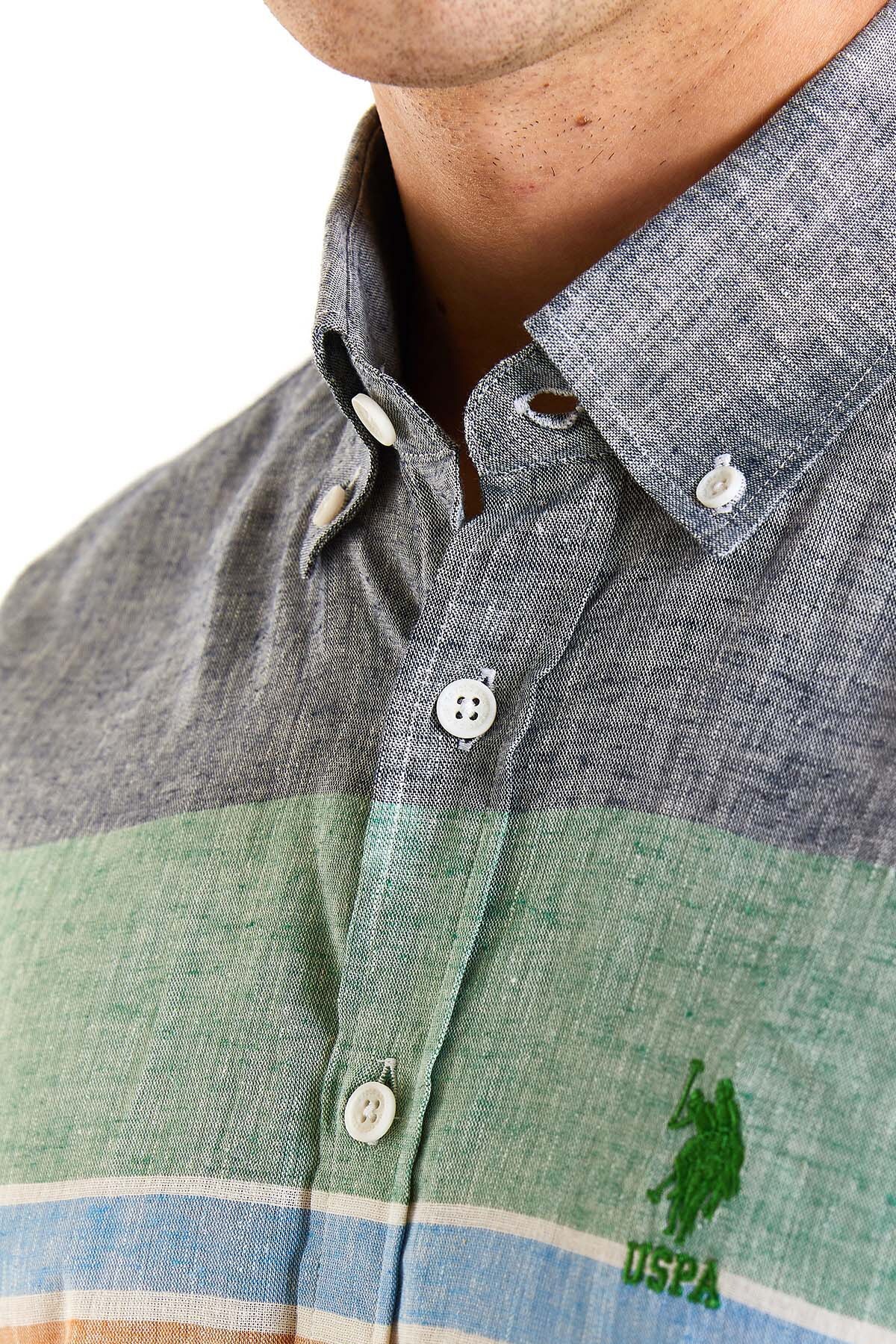 پیراهن مردانه سبز یو اس پولوU.S. Polo Assn. | 50283691-VR054 اورجینال - تصویر 4