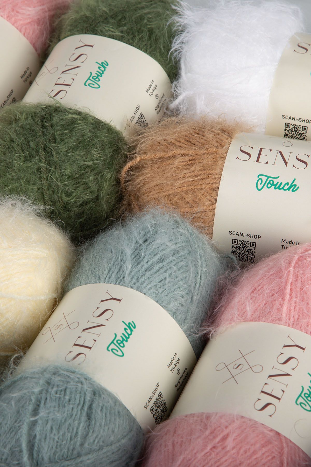 SENSY-Premium Touch Hand Knitting String Cardigan Sweater String Fur Looking String Scarf Beanie Plush Toy String Red 6