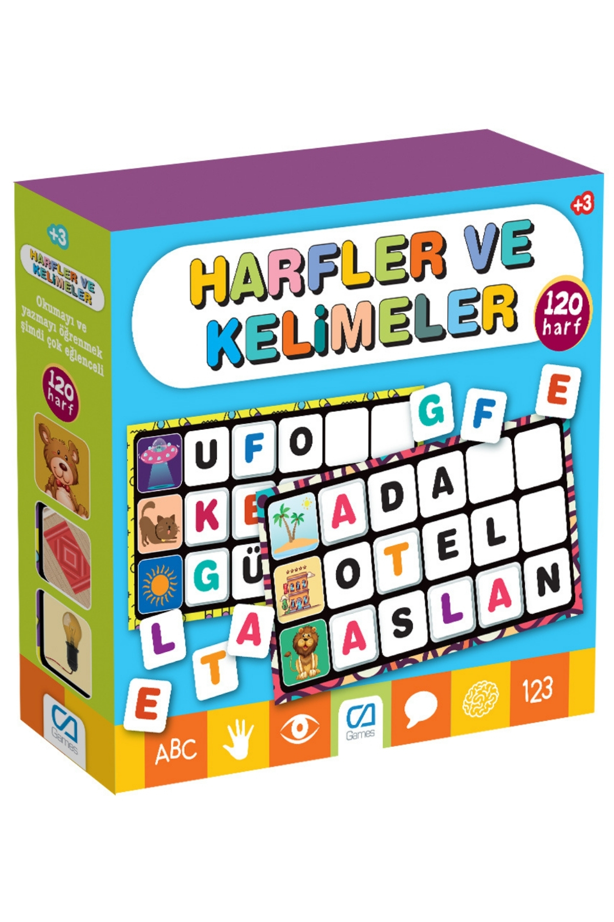 بازی آموزشی جورکردنی حروف و کلمات با ۱۲۰ تصویر حروف برای کودکان ۳ سال به بالا