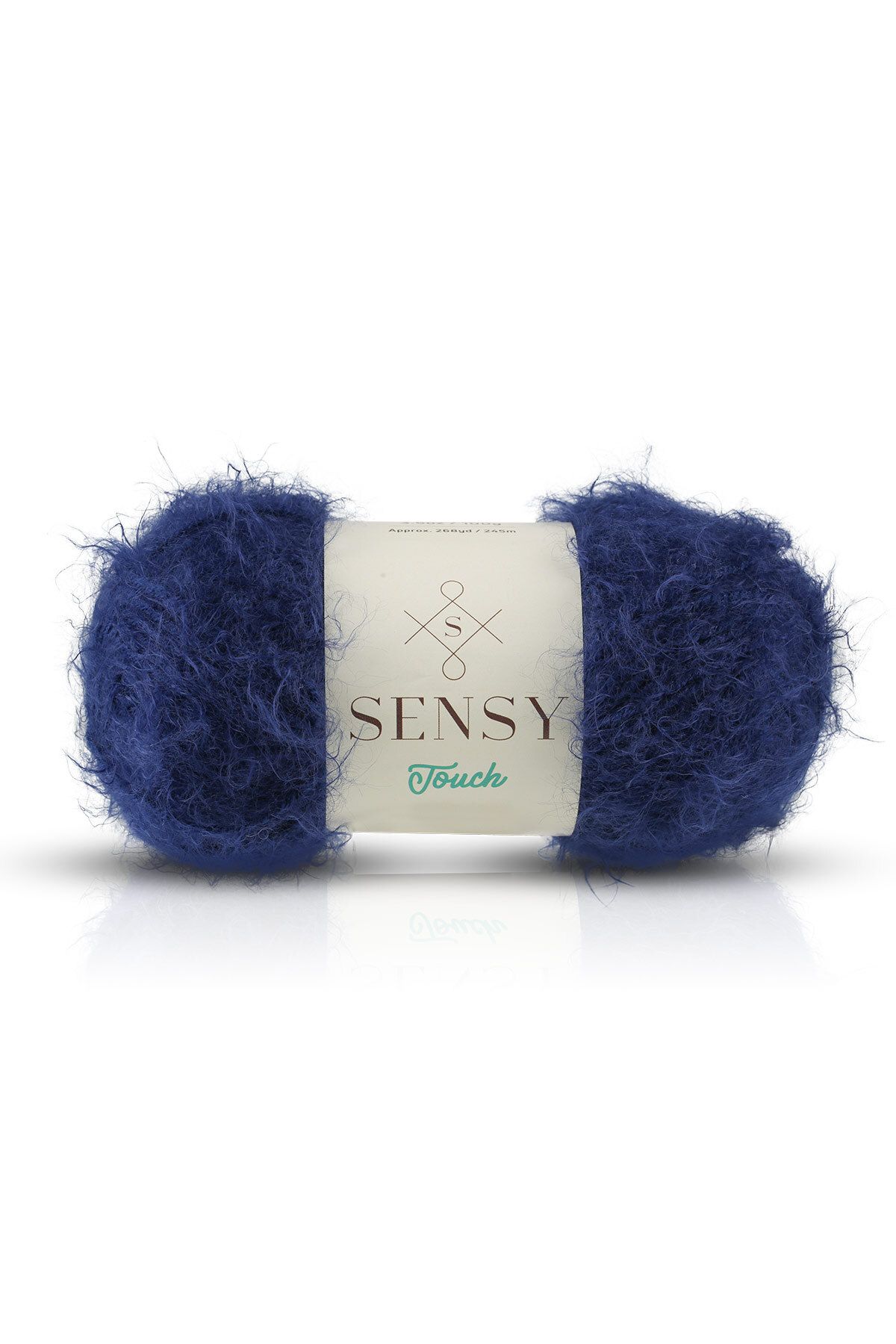 SENSY-Premium Touch Hand Knitting String Cardigan Sweater String Fur Looking String Scarf Beanie Plush Toy String Navy Blue 1