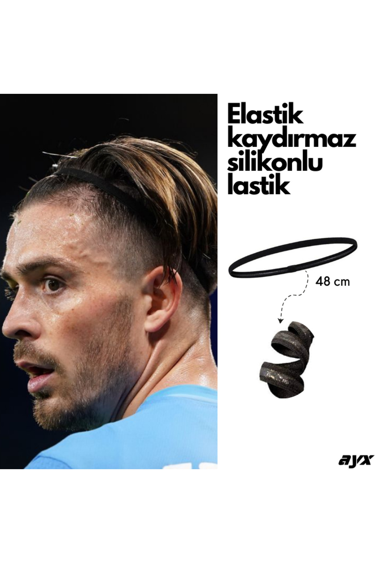 ayx Elastik Silikonlu Saç Tokası Kaydırmaz Spor Saç Bandı Tokası Tekli