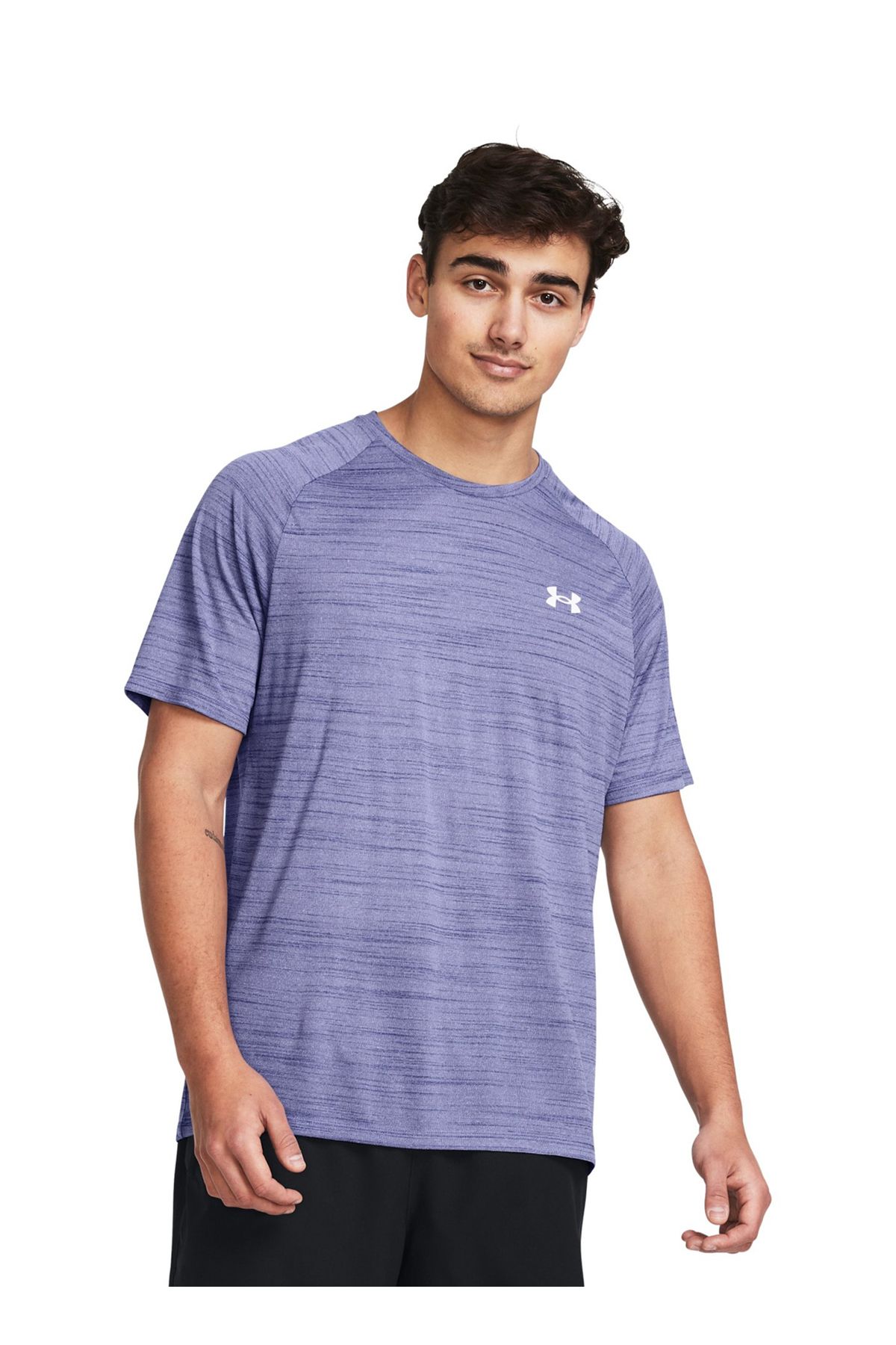 تی شرت بنفش مردانه 1377843 561 UA Tiger Tech 2.0 SS یقه دوچرخه بزرگ Under Armour