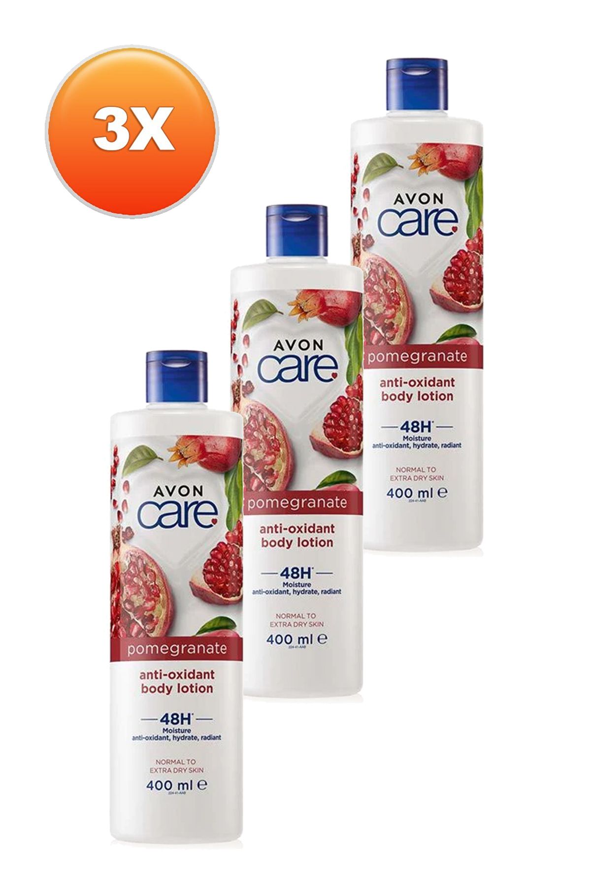 لوسیون بدن مرطوب کننده آنتی اکسیدان Care با عصاره انار 400 میلی لیتر. مجموعه سه تایی Avon