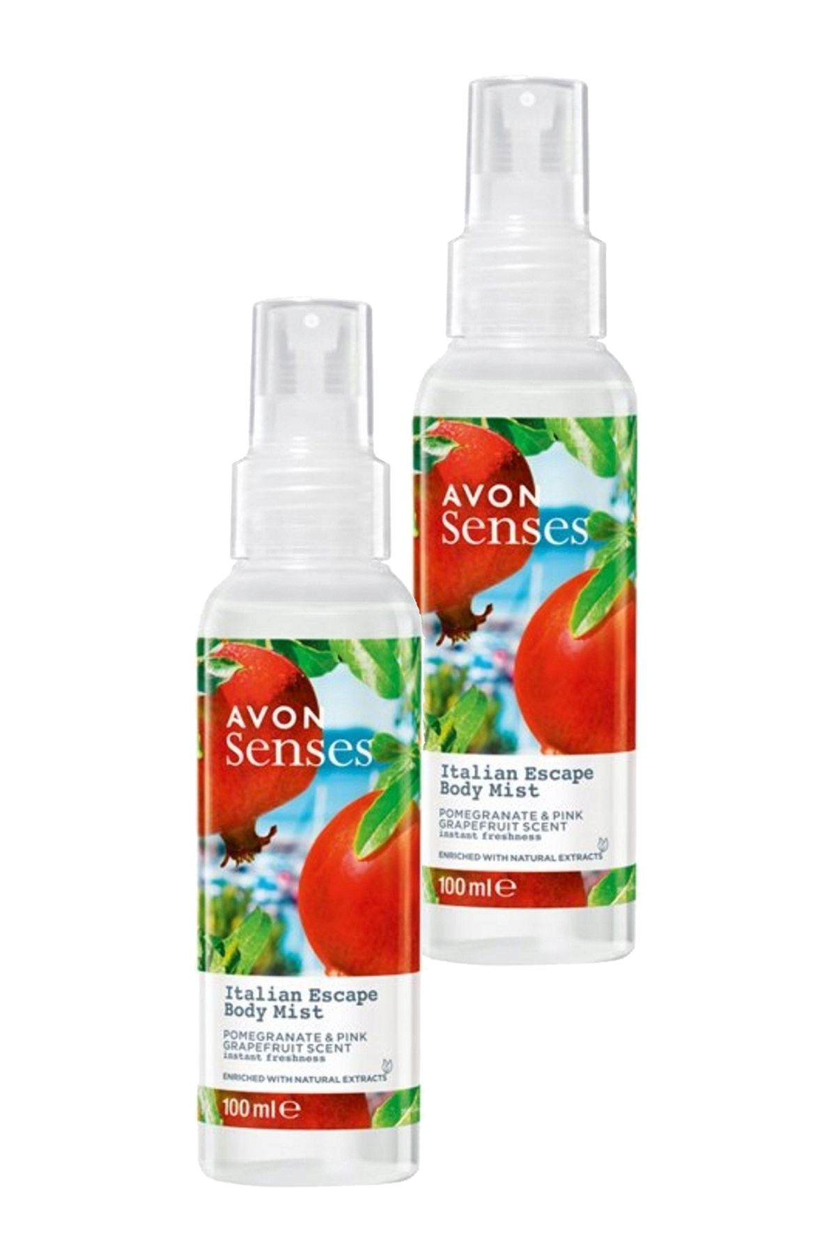 اسپری بدن معطر انار و گریپ فروت 100 میلی لیتری Senses Italian Escape. مجموعه دو تایی Avon