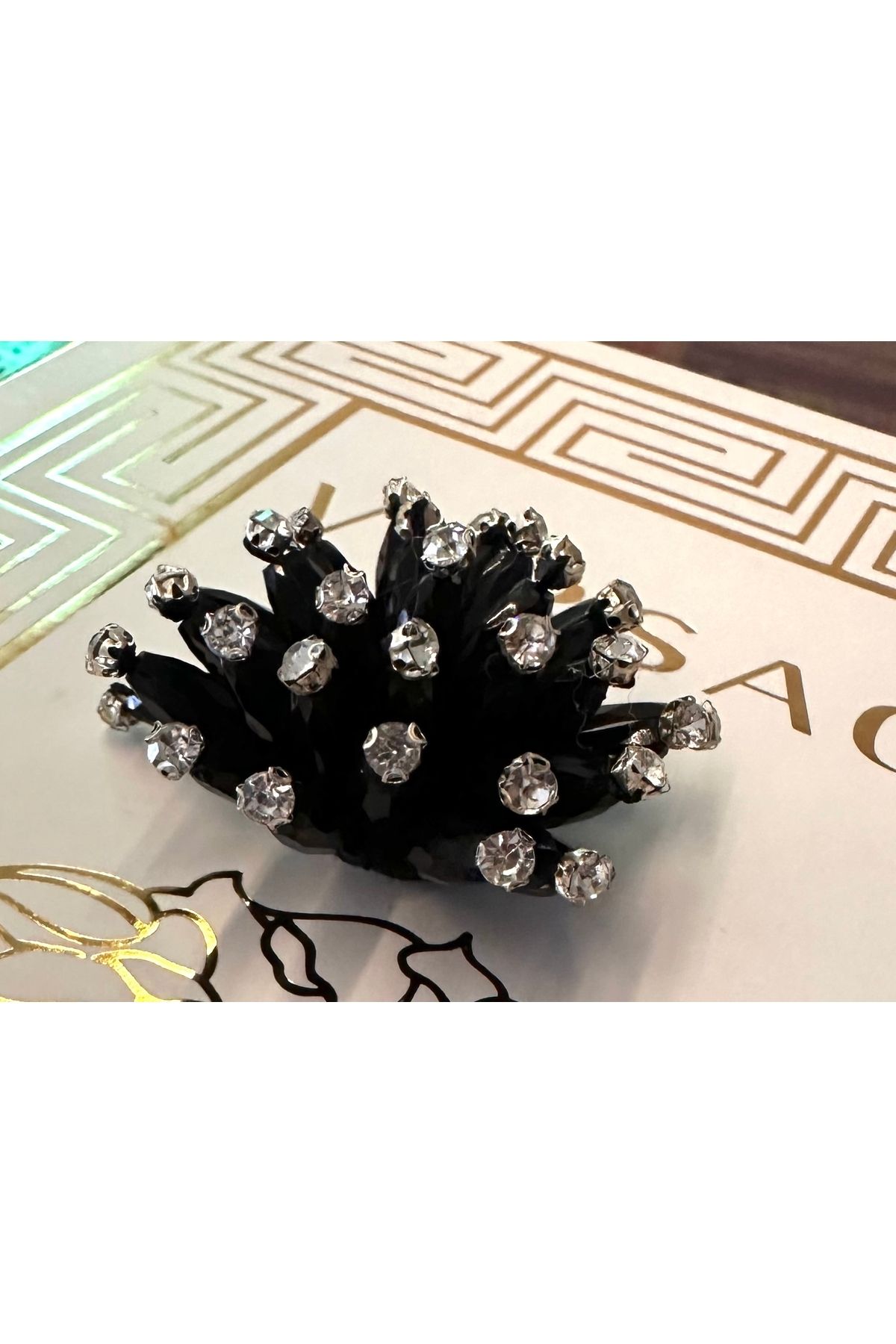 ODDA TASARIM ATÖLYESİ-Bead and crystal stone design large size single plug-sticker bottom clip button 3