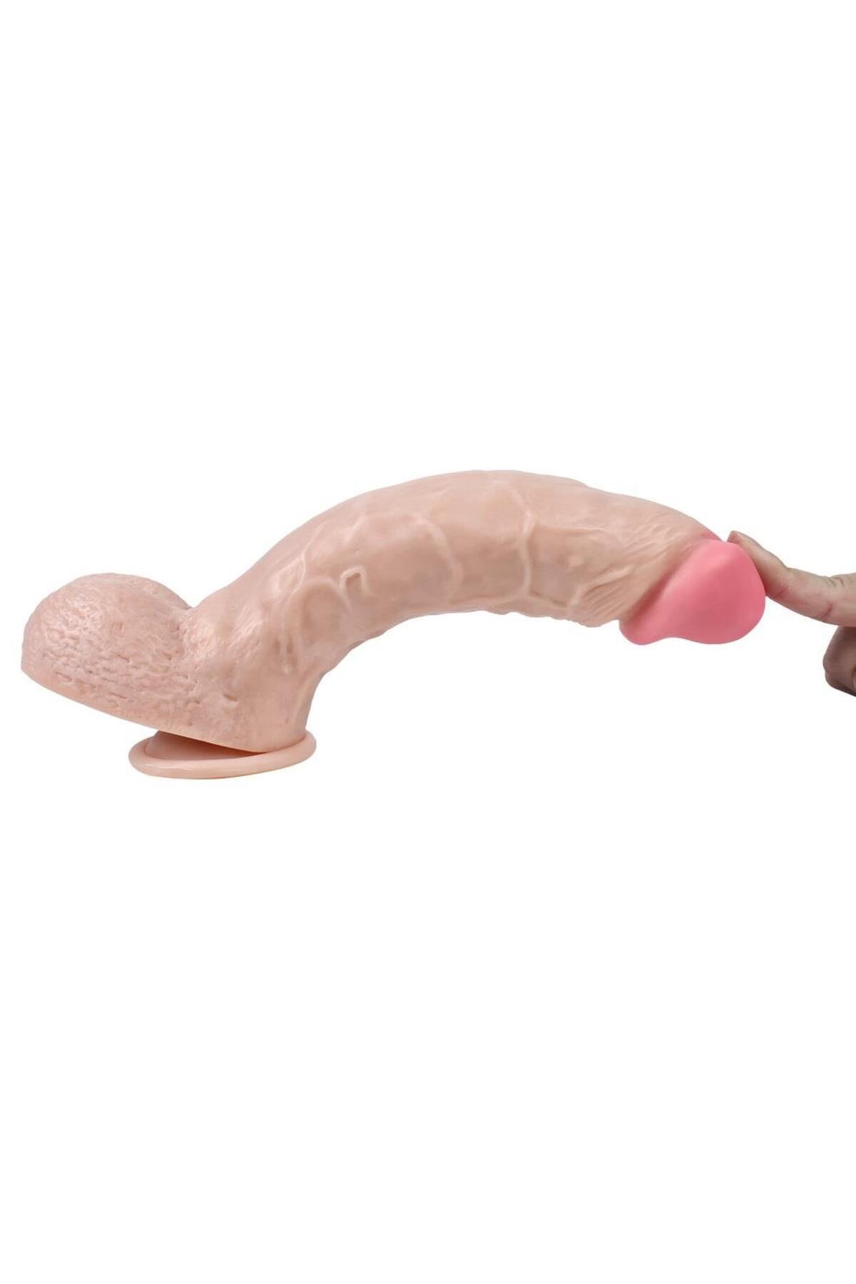 Ultra Gerçekçi Boyutta Soft Et Dokusunda 24 Cm Kalın Penis Ten Hissiyatında Vantuzlu Realistik Dildo 4