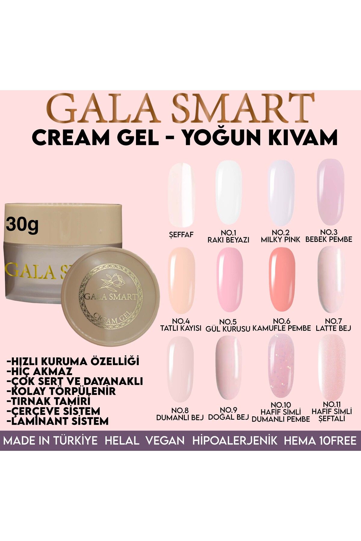 کرم ژل ژل ناخن با قوام متراکم 30 گرم...tnlgalasmartpro gala smart