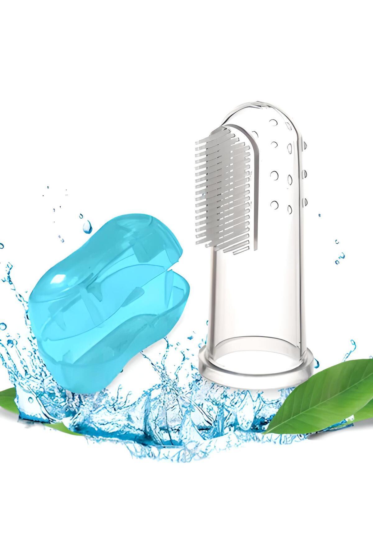 Milena Life Mavi Ve Şeffaf 2'li Mini Bebek Çocuk Parmak Diş Fırçası Ve Saklama Kabı Seti (0-3 YAŞ) fotoğrafı 2 (önizleme)