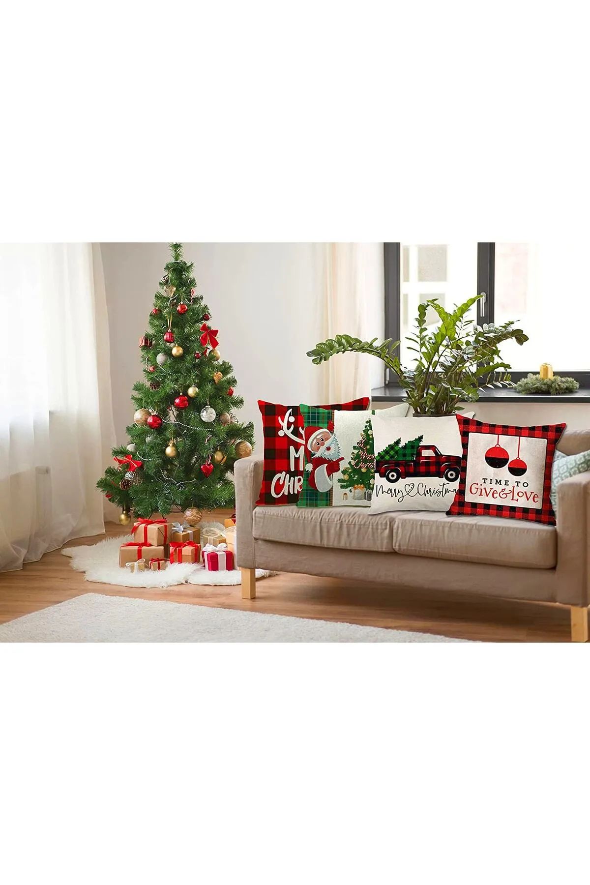 Benlisso Home Noel Temal Y lba 4 lu Yast k K rlent K l f Kombin MERRY CHR STMAS 1664