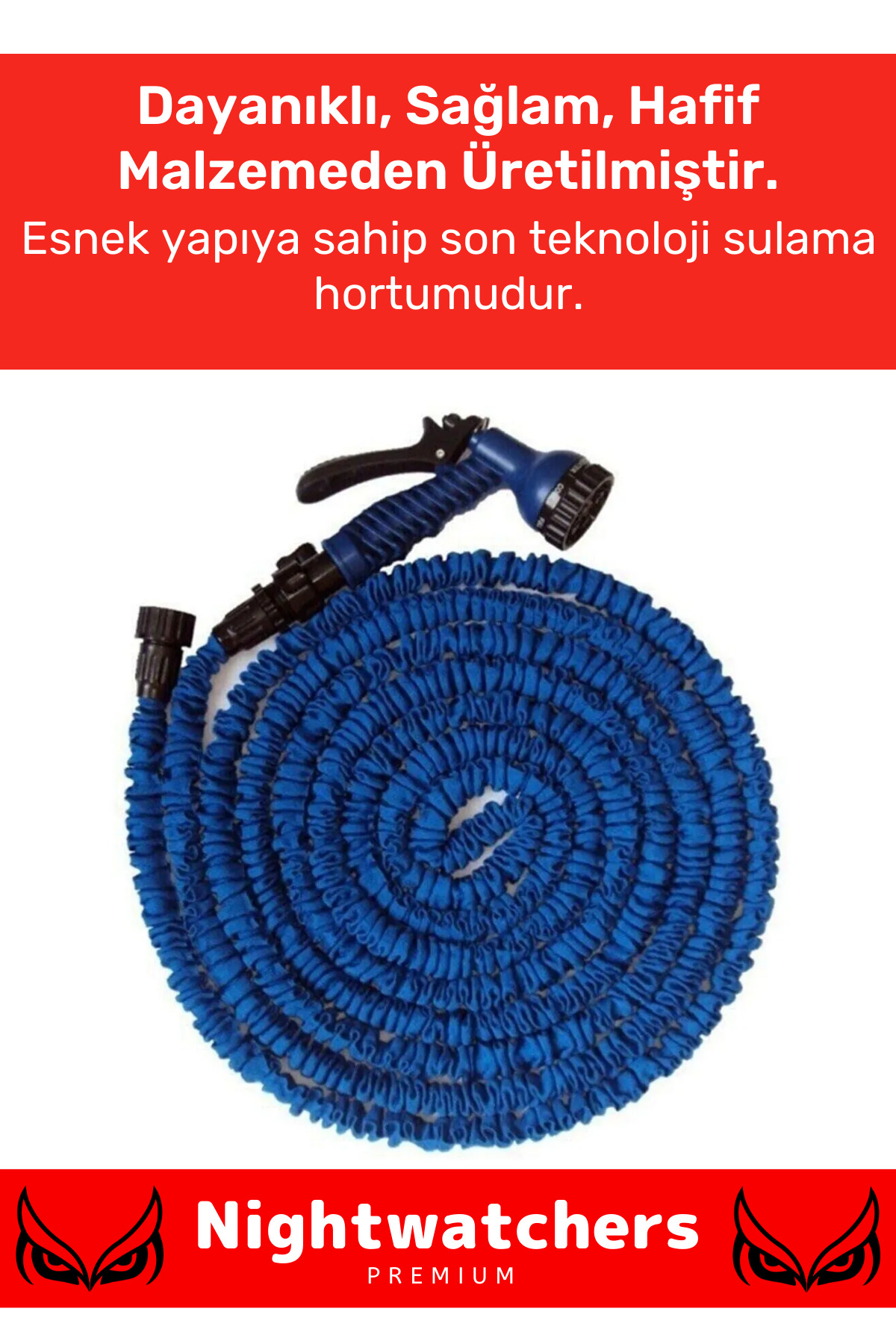 Premium Dolaşmaz Kırılmaz 7 Kademeli Uzayan Bahçe Sulama Araç Yıkama Tabancalı 22,5 Metre Hortum 2