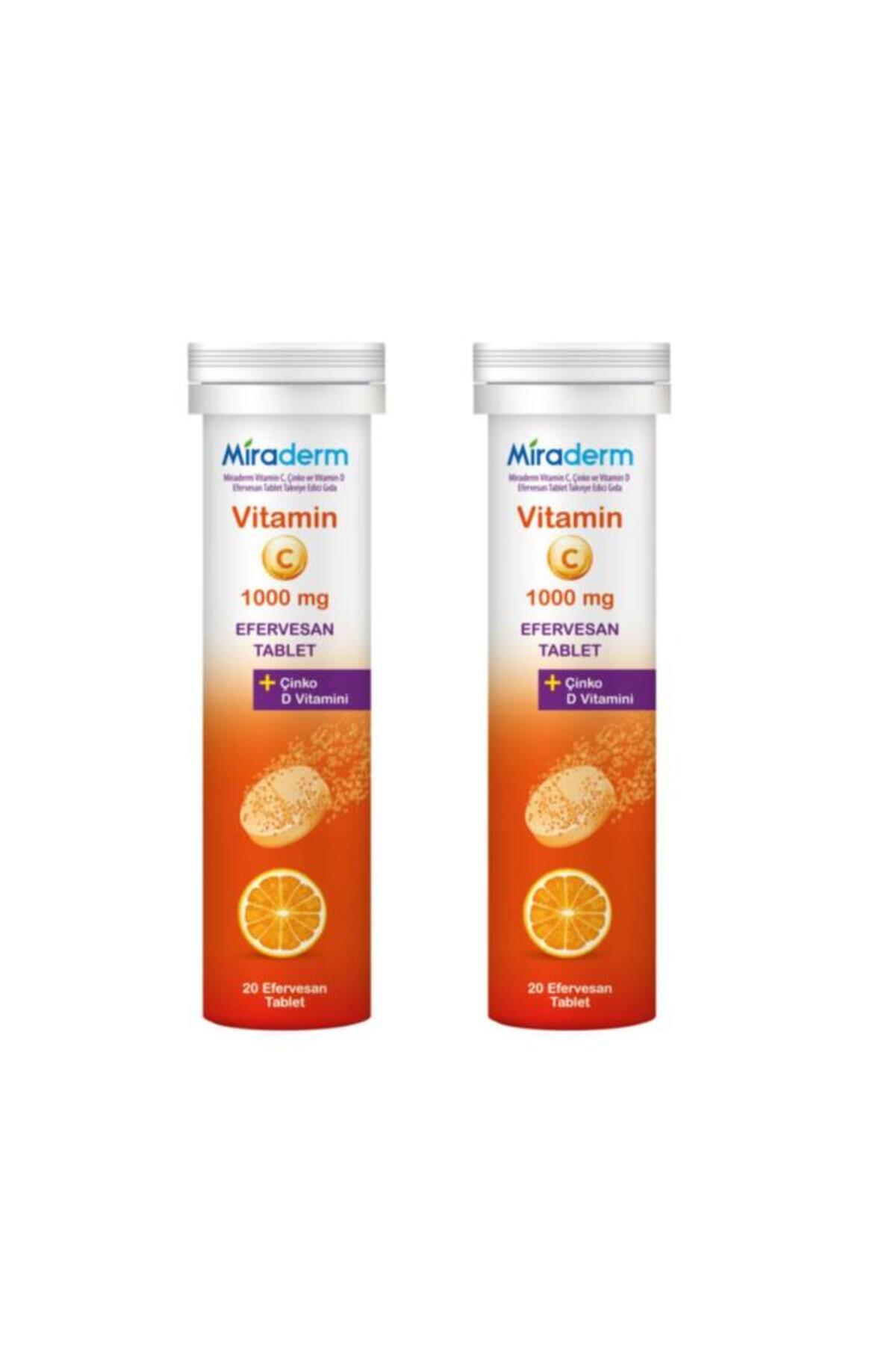 Miraderm Vitamin C 1000 Mg 20 Efervesan Tablet 2 Adet - Fiyatı, Yorumları