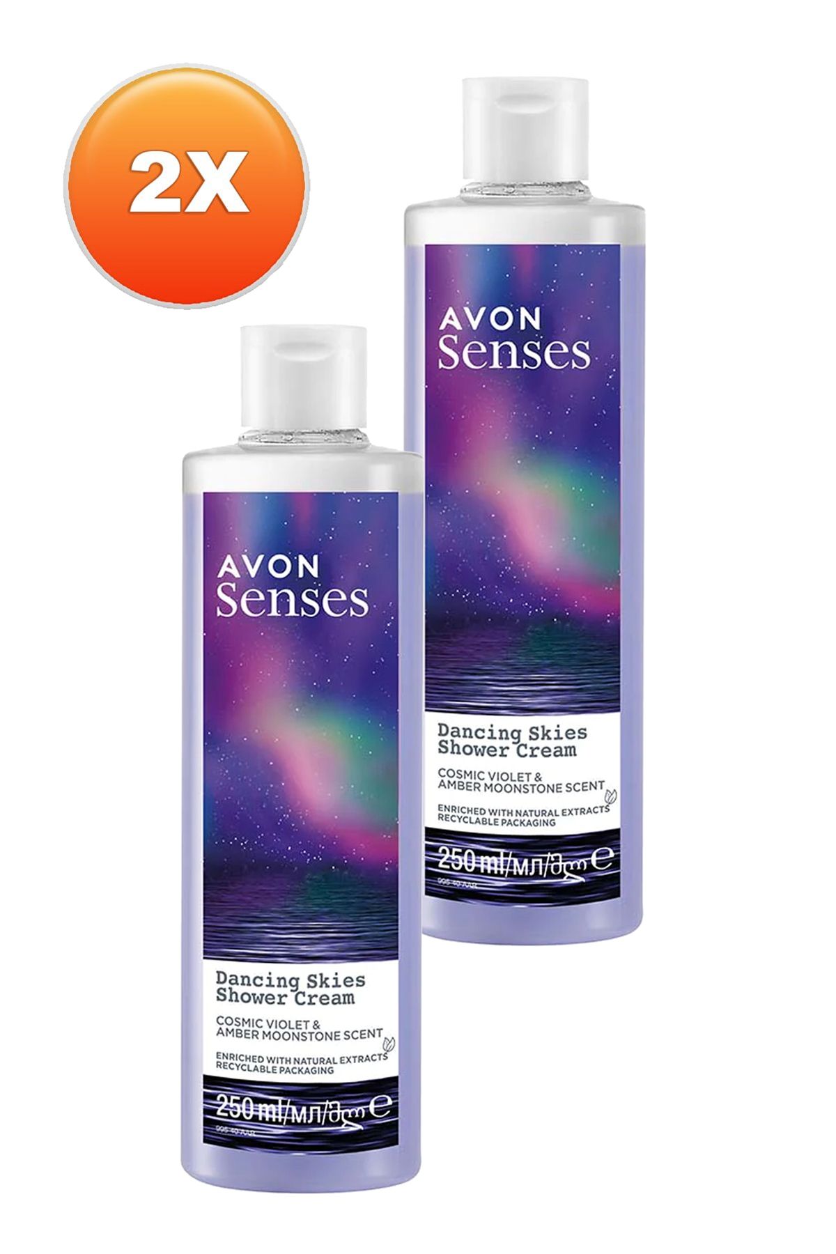 ژل دوش کرمی با رایحه بنفش و تمشک Senses Dancing Skies 250 میلی لیتر. مجموعه دو تایی Avon