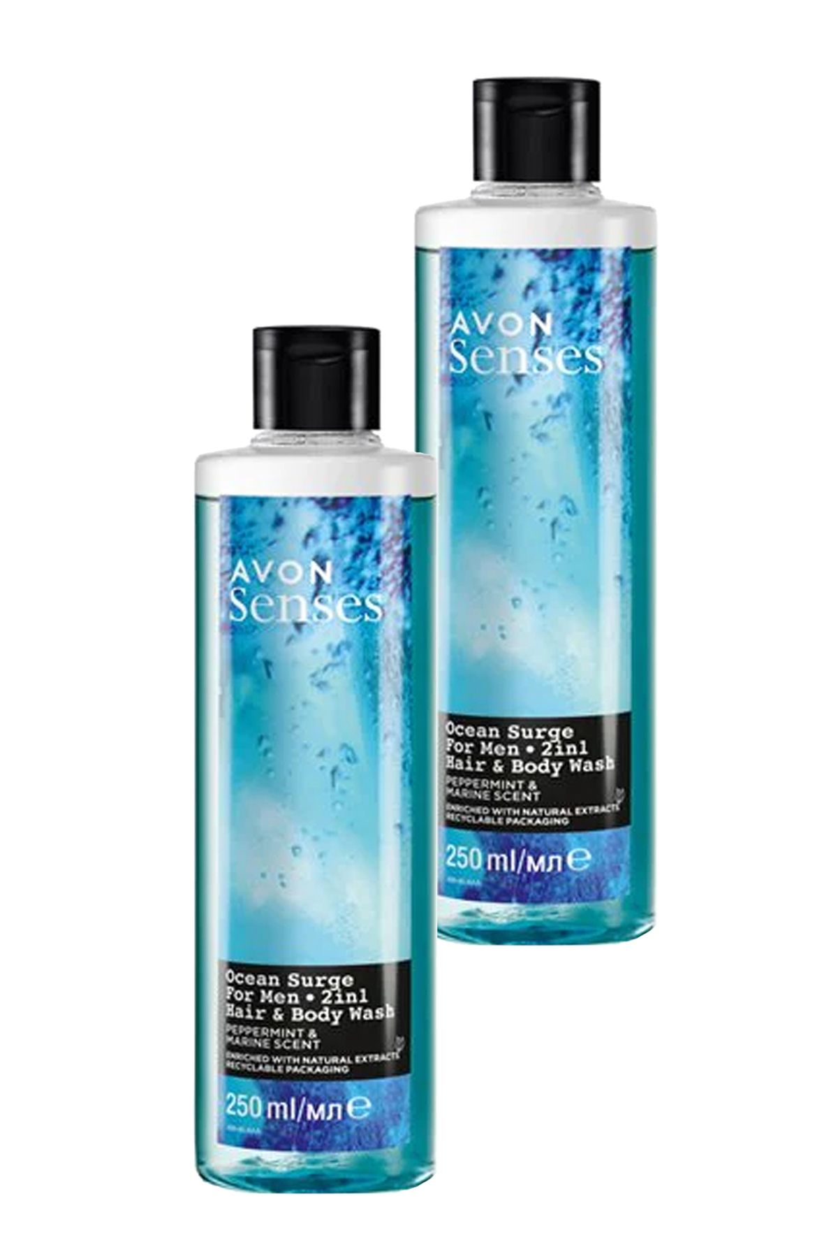 AVON Senses Ocean Surge Nane ve Deniz Kokulu Saç ve Vücut için Erkek Duş Jeli 250 Ml. İkili Set