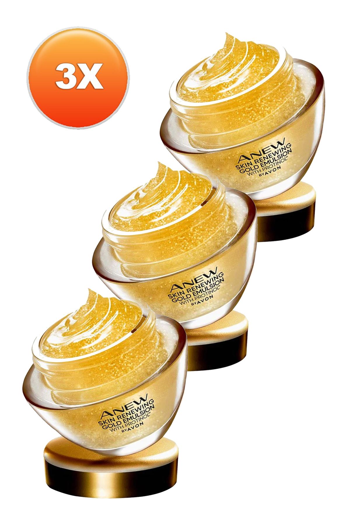 کرم شب صورت Anew Skin Renewing Protinol Gold Emulsion 50ml. مجموعه سه تایی Avon