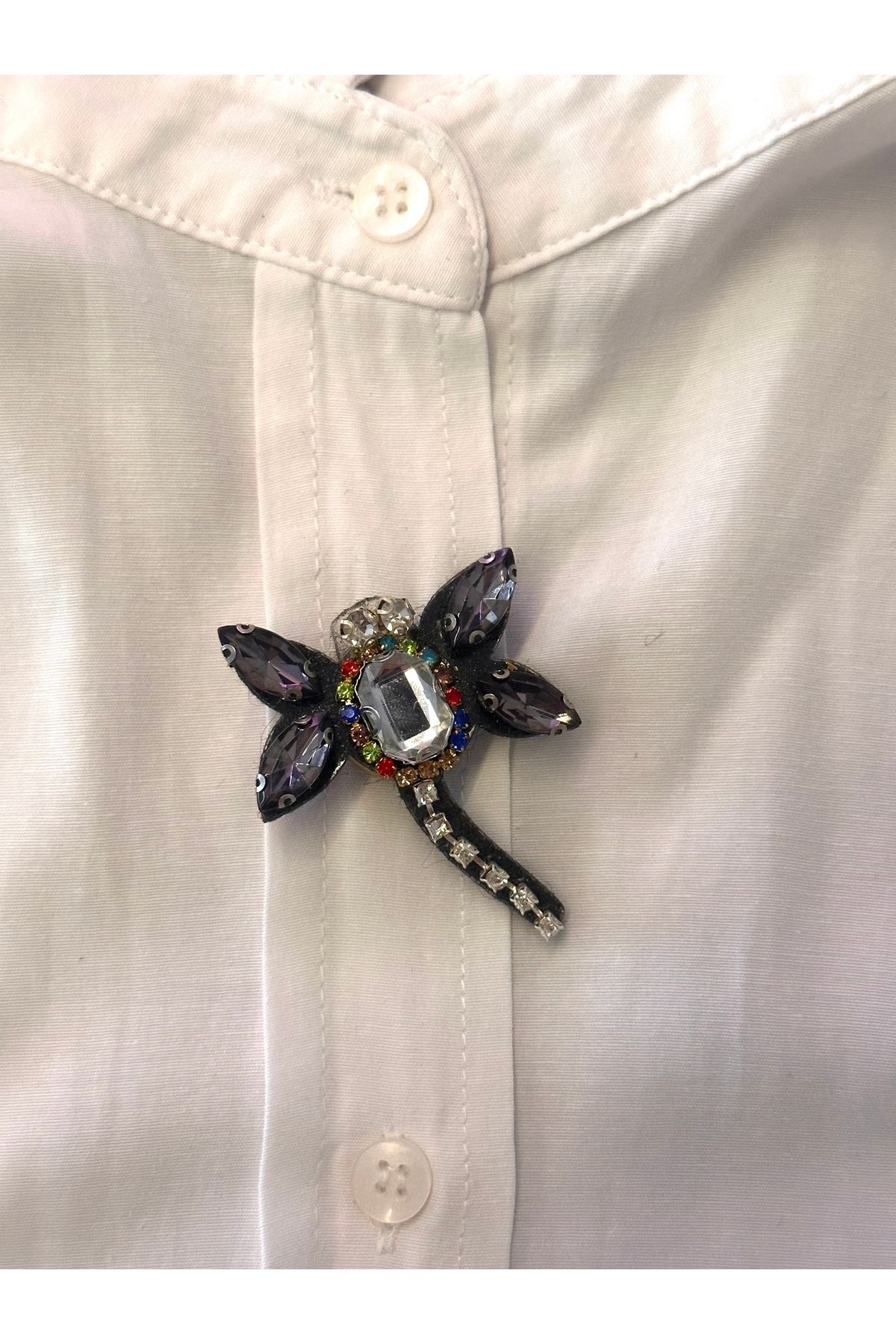 ODDA TASARIM ATÖLYESİ-Bee Model Colorful Stone Plug-and-Stick Clip Jointless Button 6