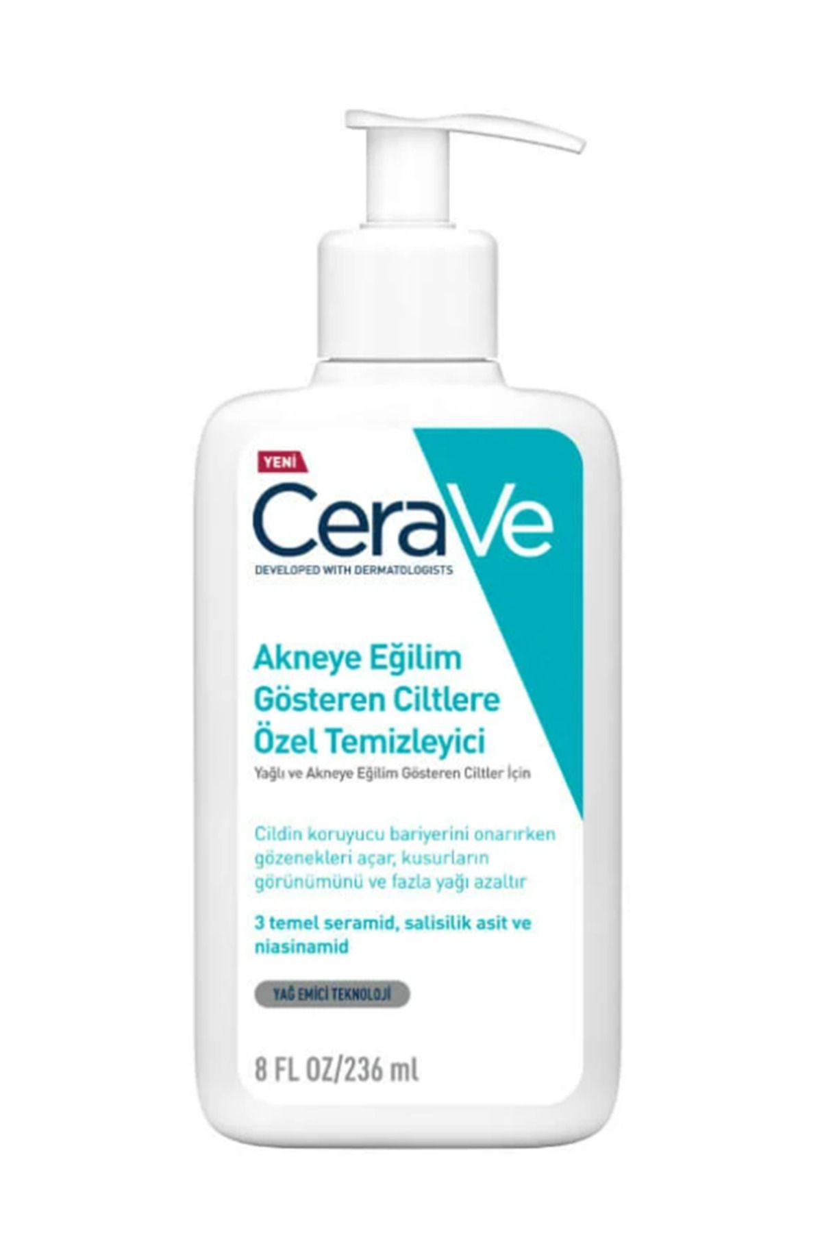 CeraVe پاک کننده ویژه برای پوستی که به جوش تمایل دارد 236 میلی لیتر