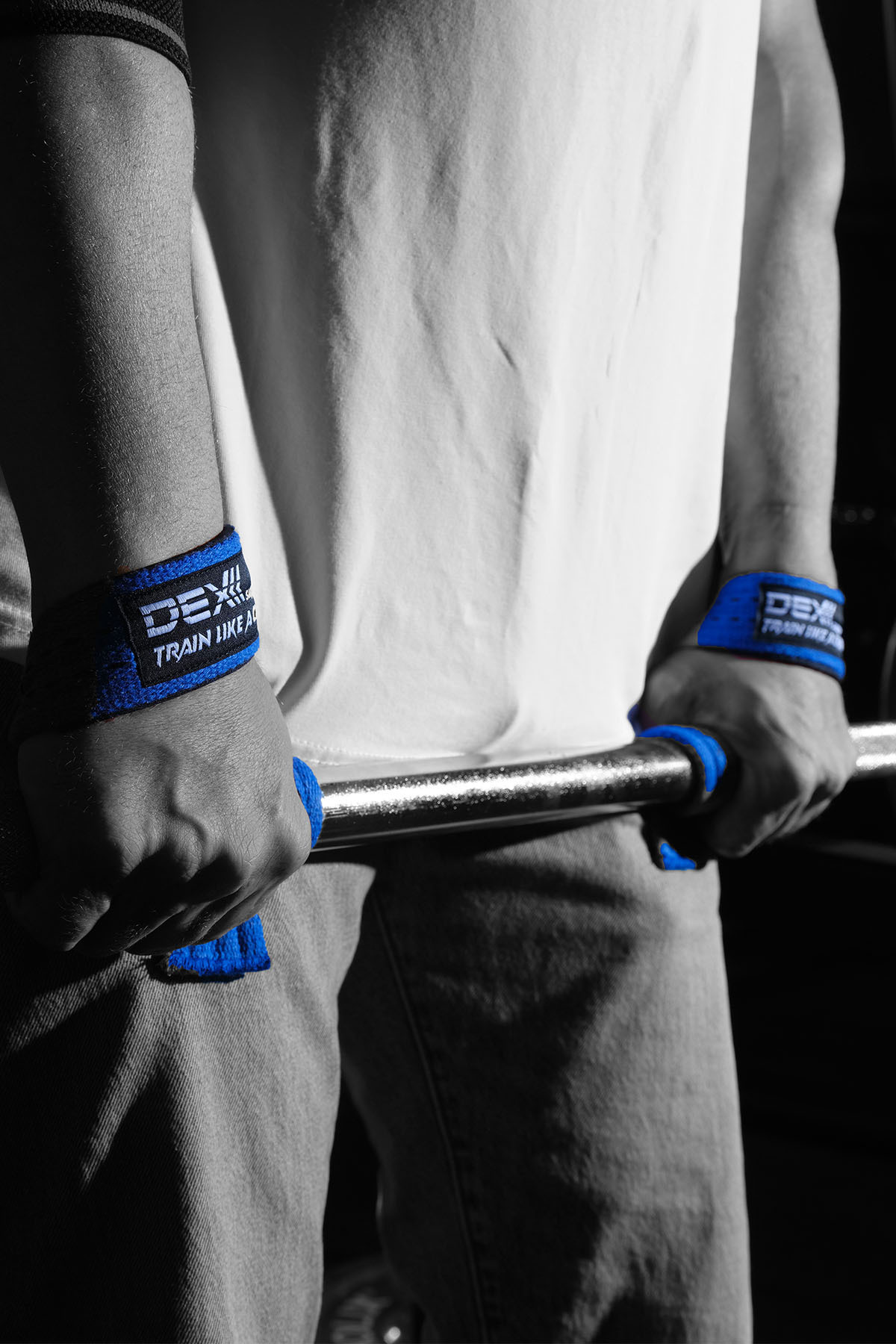 Dex Supports Lasting Energy-Weightlifting Strap Lifting Straps Blue + Wrist Wraps Sports Bracelet Black Set of 2 5