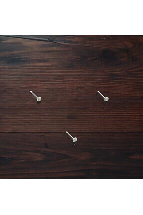 Set 925 Ayar Gümüş Zirkon Taşlı 3 Adet 1,5 mm Yuvarlak Hızma