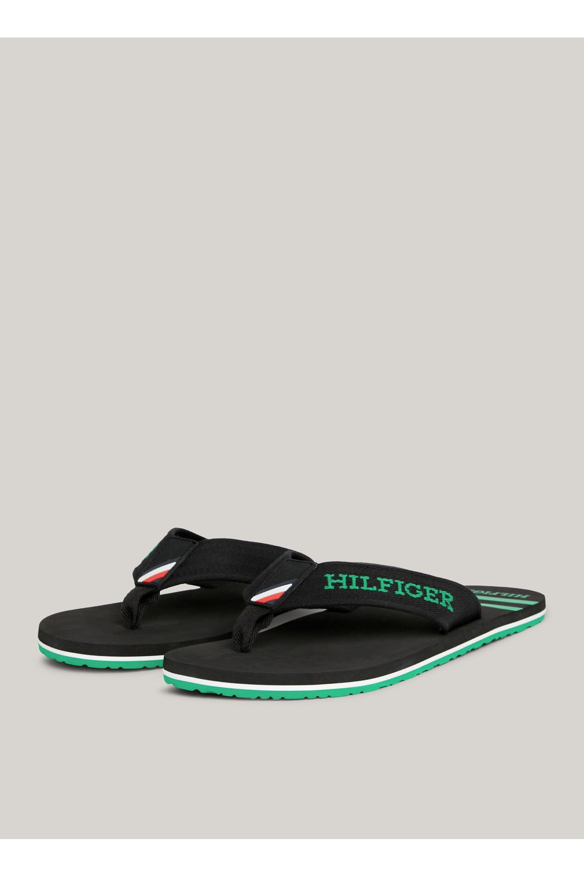 دمپایی سیاه مردانه صندل ساحلی ساحل پوست Tommy Hilfiger