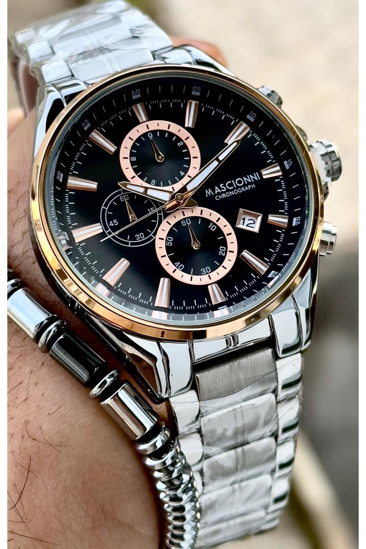 ست هدیه ساعت مچی و بند مردانه ماسکیونی ۳ اتم ضدآب