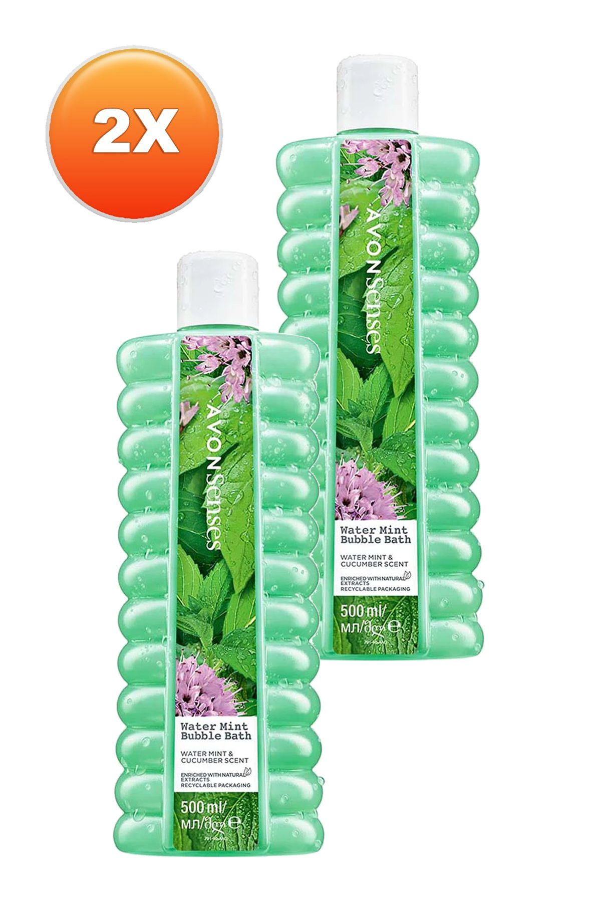 حباب حمام معطر نعناع و خیار Senses Water 500ml. مجموعه دو تایی Avon
