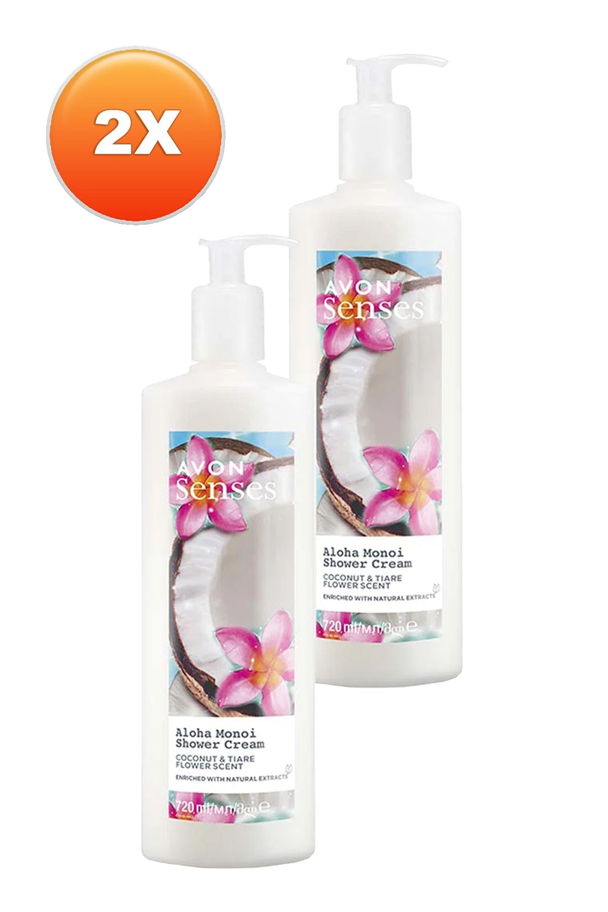 ژل دوش کرم معطر گل و نارگیل Senses Aloha Monoi Tiare 720 میلی لیتر. مجموعه دو تایی Avon