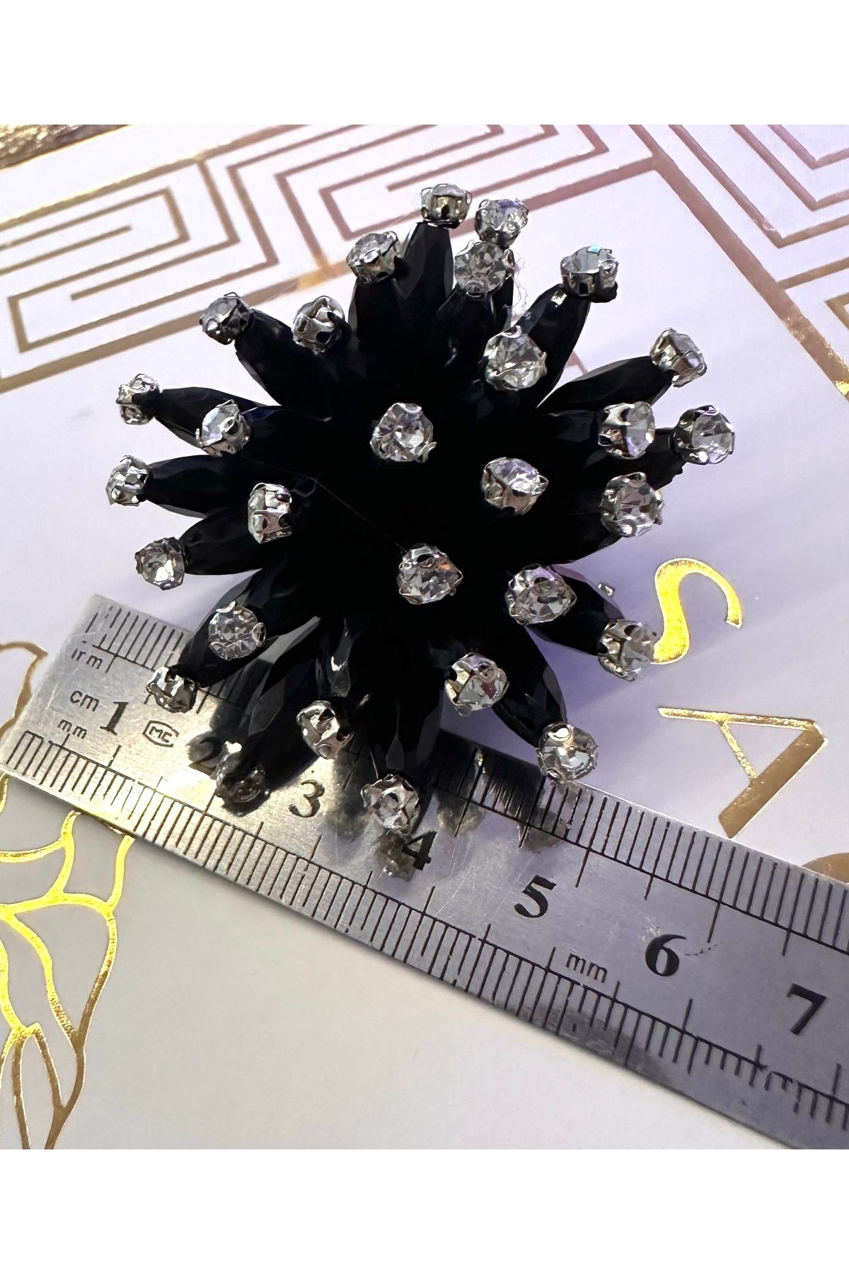 ODDA TASARIM ATÖLYESİ-Bead and crystal stone design large size single plug-sticker bottom clip button 5