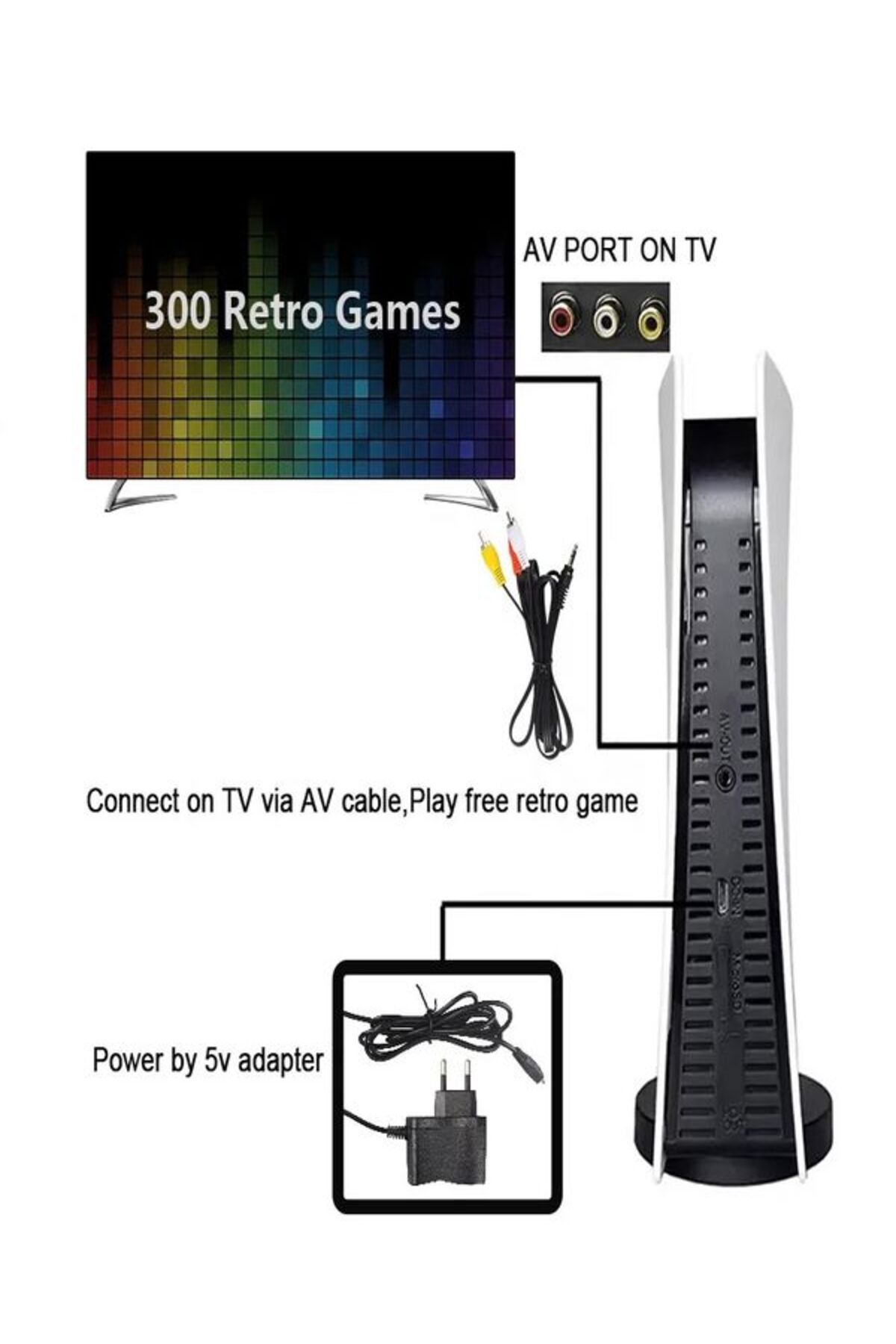 +200 Oyun, 8Bit USB, Retro Temalı, Taşınabilir nostalji 2 Kollu Video Oyun Konsolu 3