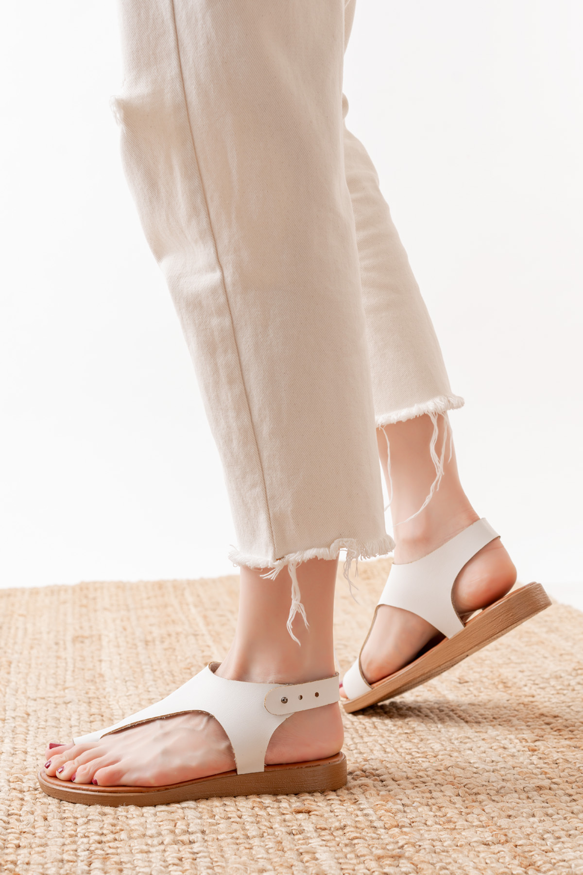 صندل زنانه سفید ünverdi | 837 اورجینال - تصویر 3