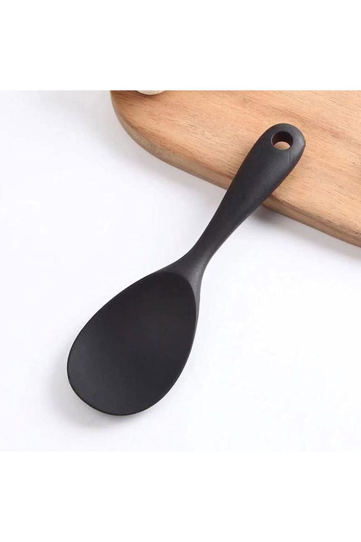 TARIK HOME-22.5 cm extra-hard tip silicone mixing spoon, rice spoon Fireproof Non-Stick pan not scratch 2