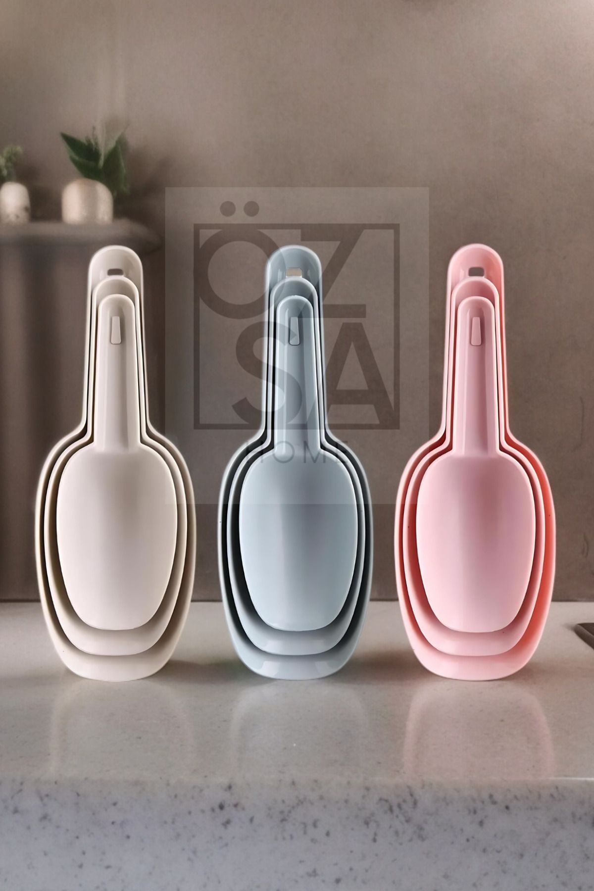 ÖzSa Home-Set of 3 Flour, Sugar, Food, Pulses, Detergent, Etc.- Multi-Purpose Measuring Shovel 1