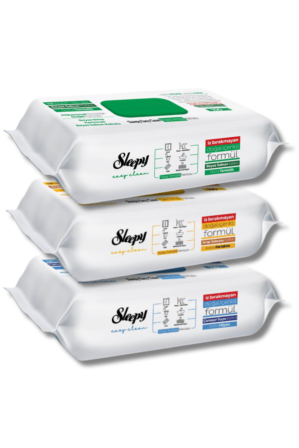 Sleepy Easy Clean Beyaz Sabun Katkılı+Çamaşır Suyu Katkılı+Arap Sabunu Katkılı 300 Yaprak Mikrofiber fotoğrafı 2 (önizleme)