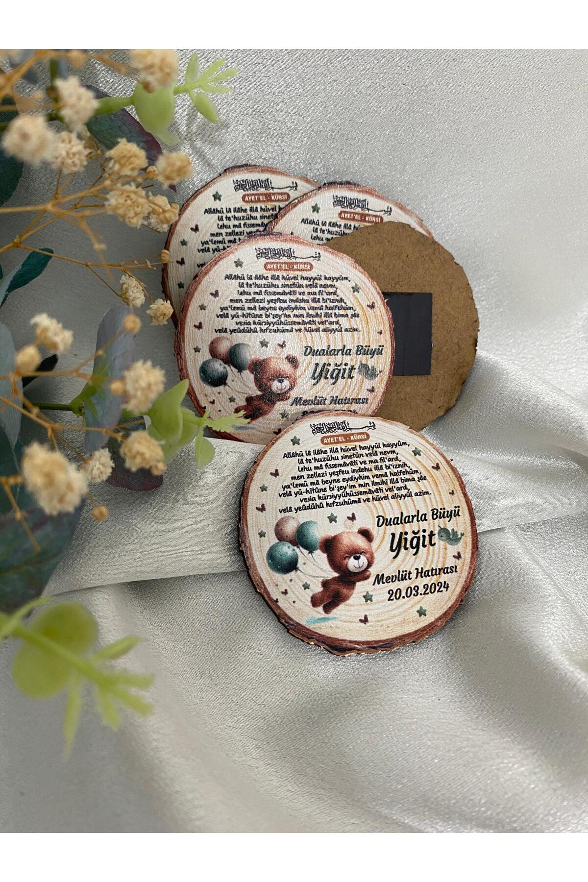 Gizem Graphic Ayıcık Temalı Erkek Bebek Ahşap Magnet 20'li Paket fotoğrafı 2 (önizleme)