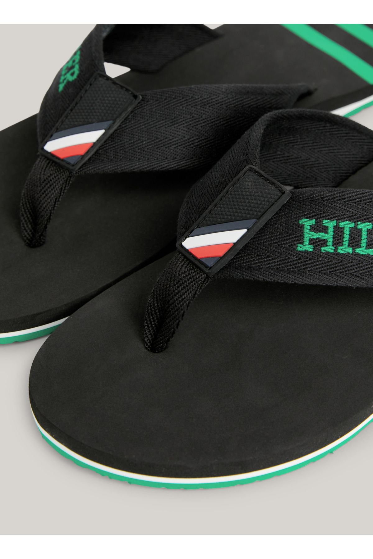 دمپایی سیاه مردانه صندل ساحلی ساحل پوست Tommy Hilfiger