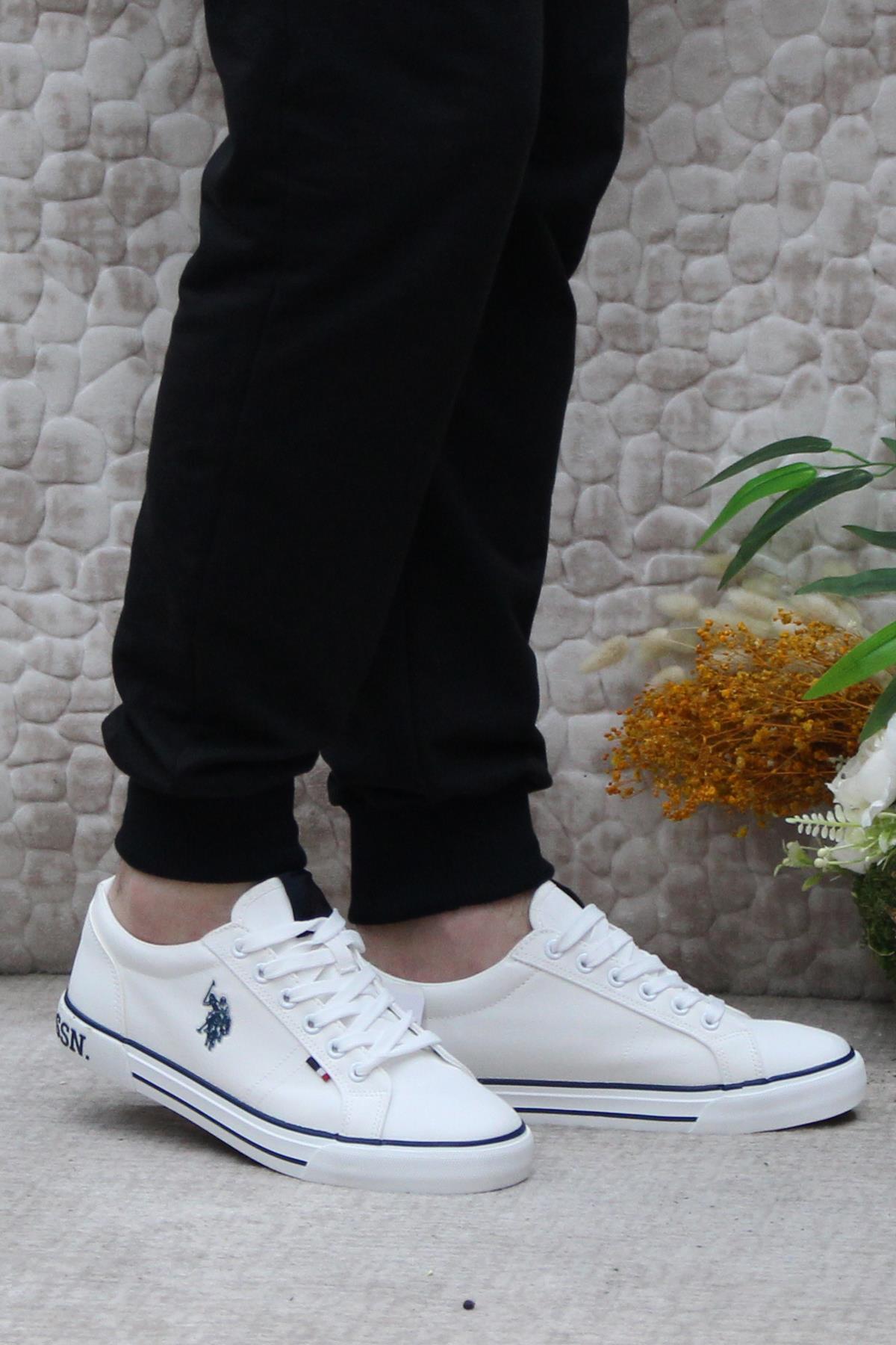 یو اس پولو کفش کتانی مردانه کتانی سفید اورجینال U.S. Polo Assn. Teo Tex