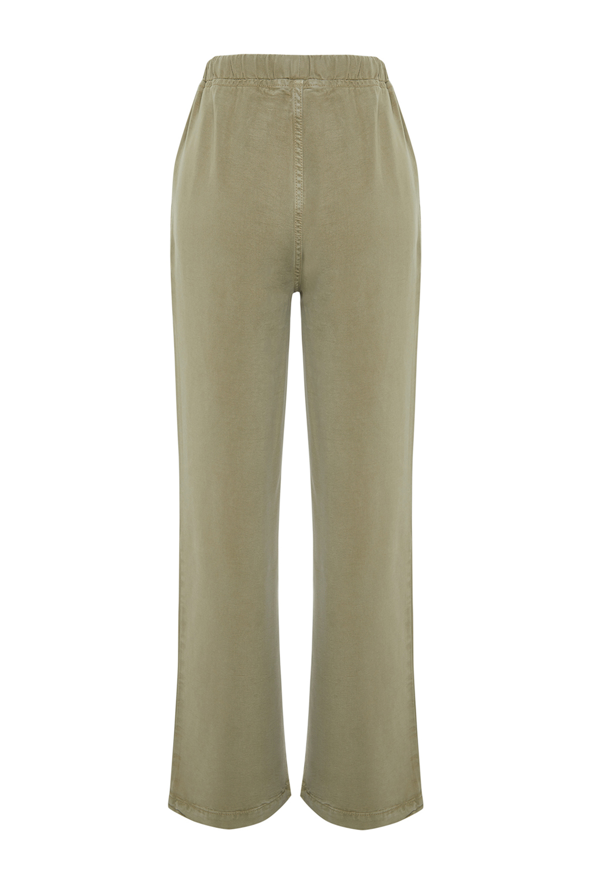 Trendyolmilla  Haki More Sustainable %100 Tencel™ Beli Lastikli Yüksek Bel Jeans TWOSS24JE00203 - Görsel 12