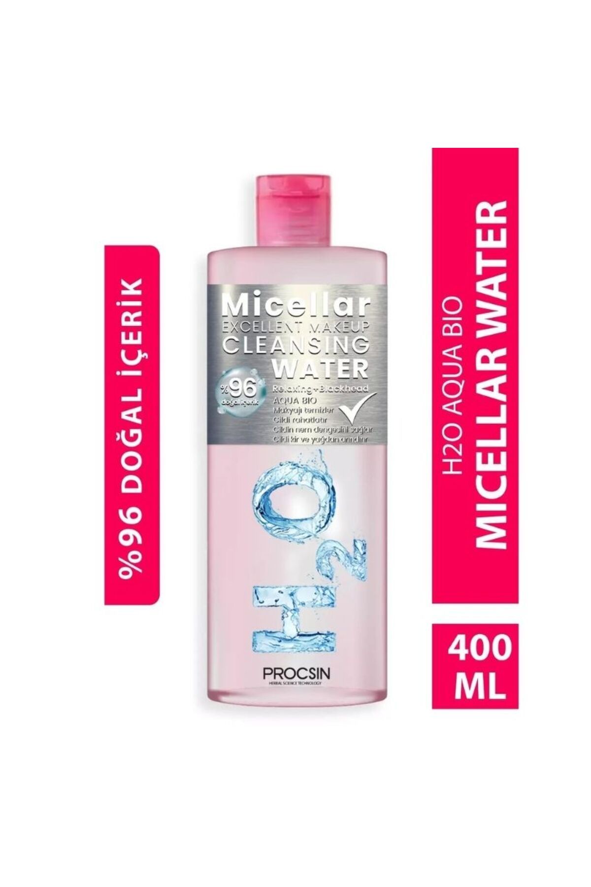 آب پاک کننده آرایش میسلار Aquabio H2O 400 میلی لیتر PROCSIN