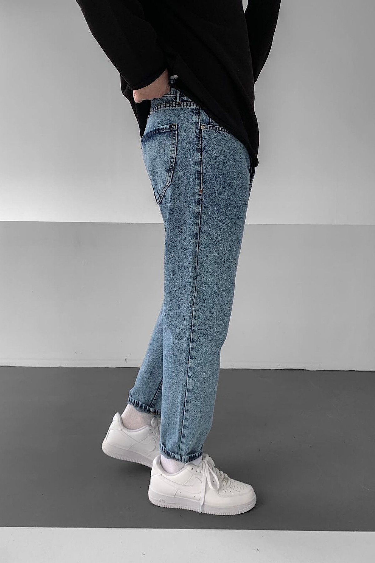 BDRMAN  Boyfriend Mavi Taşlamalı Kot Pantolon - Görsel 3