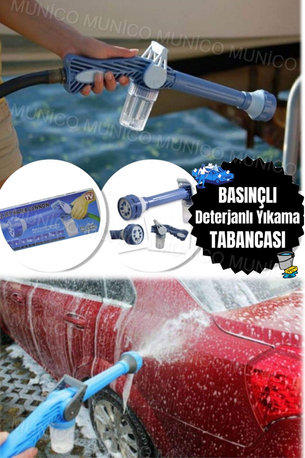 Basınçlı Araba & Bahçe Yıkama Her Yere Lazım Su & Köpük Fırlatma Yıkama Tabancası Bahçe Yıkama Şık