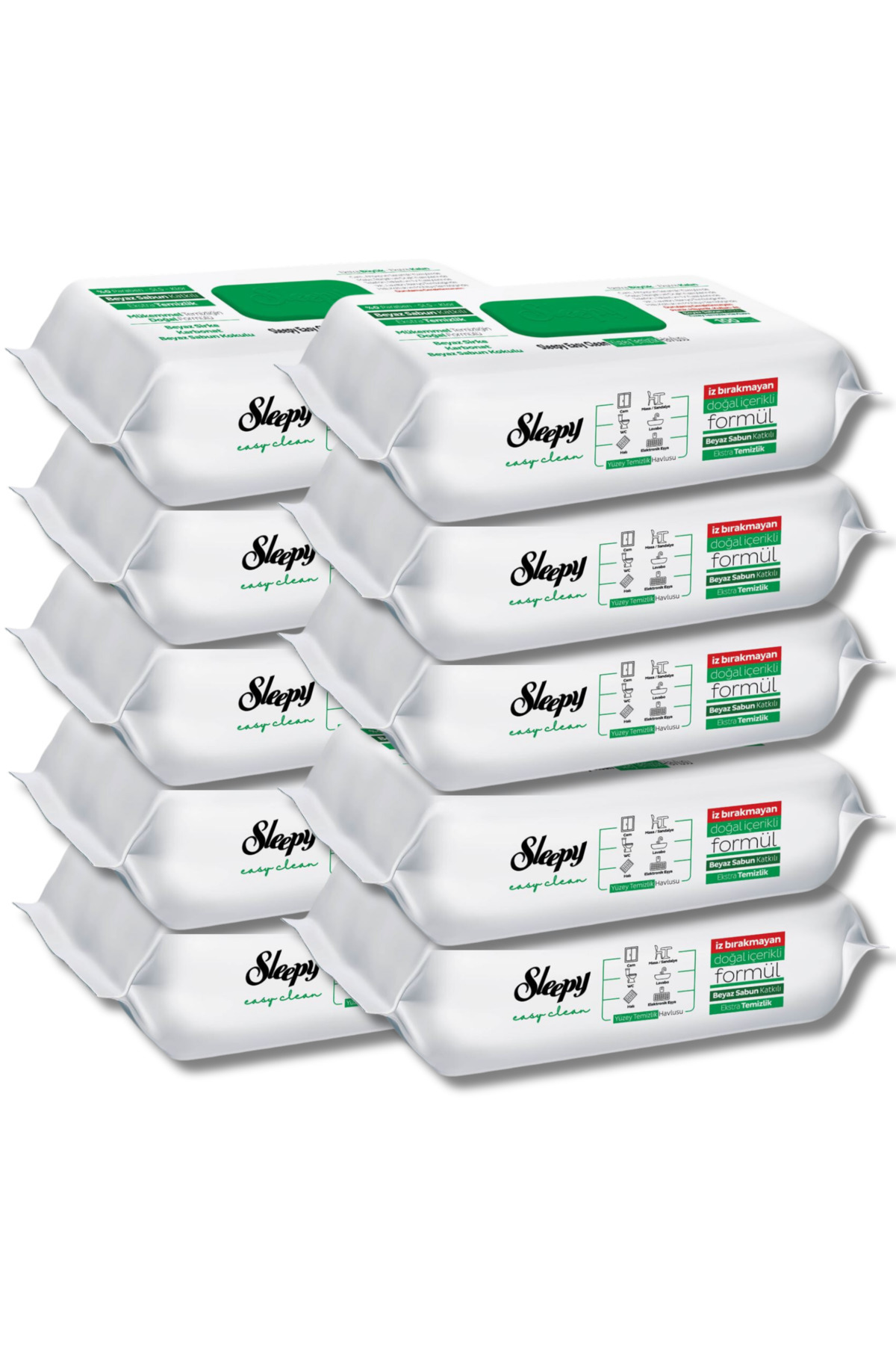 Sleepy Easy Clean Beyaz Sabun Katkılı Yüzey Temizlik Havlusu 10x100 (1000 YAPRAK) Intermop Slim Cam Bezi fotoğrafı 2 (önizleme)