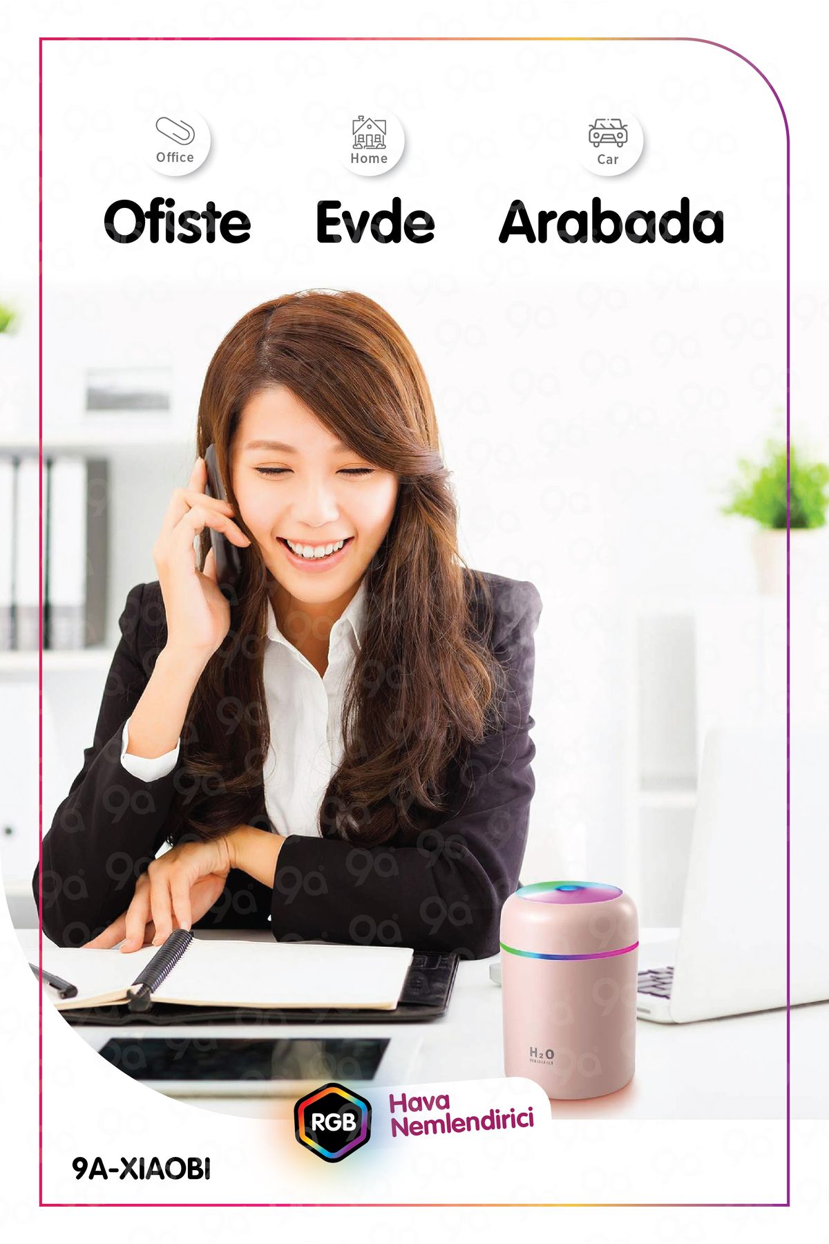 H2o Humidifier 300 Ml Ulrasonik Oda - Araç - Hava Nemlendirici Buhar Makinesi Ve Aroma Difüzörü