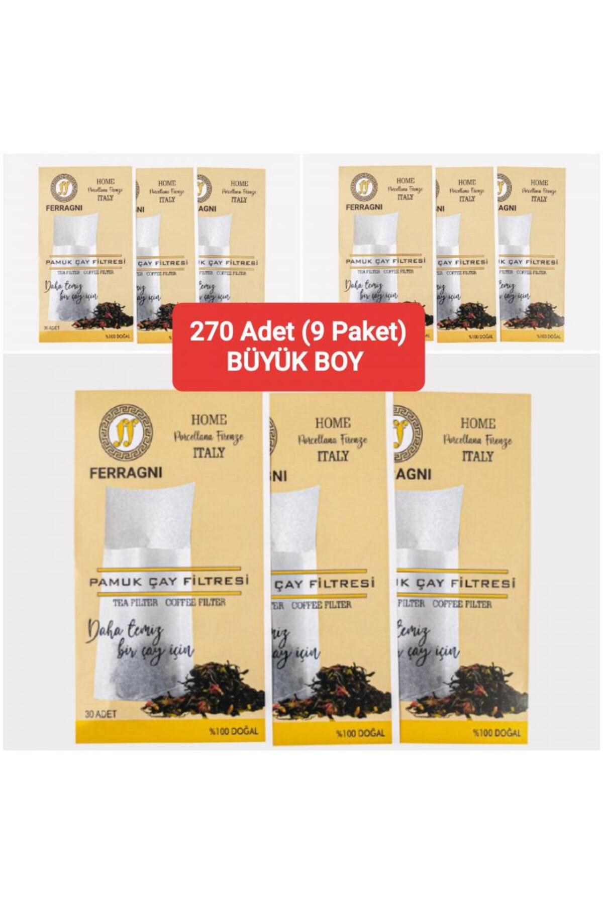 FERRAGNI Porcellana Firenze Çay Ve Kahve Filtresi 9 Paket (270 ADET) Büyük Boy