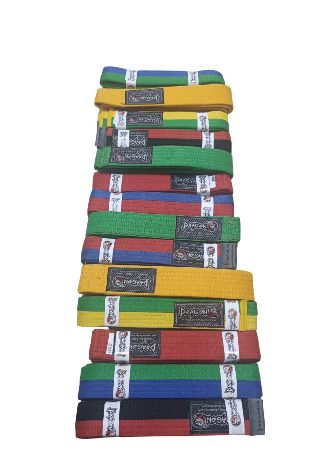 تجهیزات بوکس سبز کمربند Taekwondo Two Color 11012 Dragondo