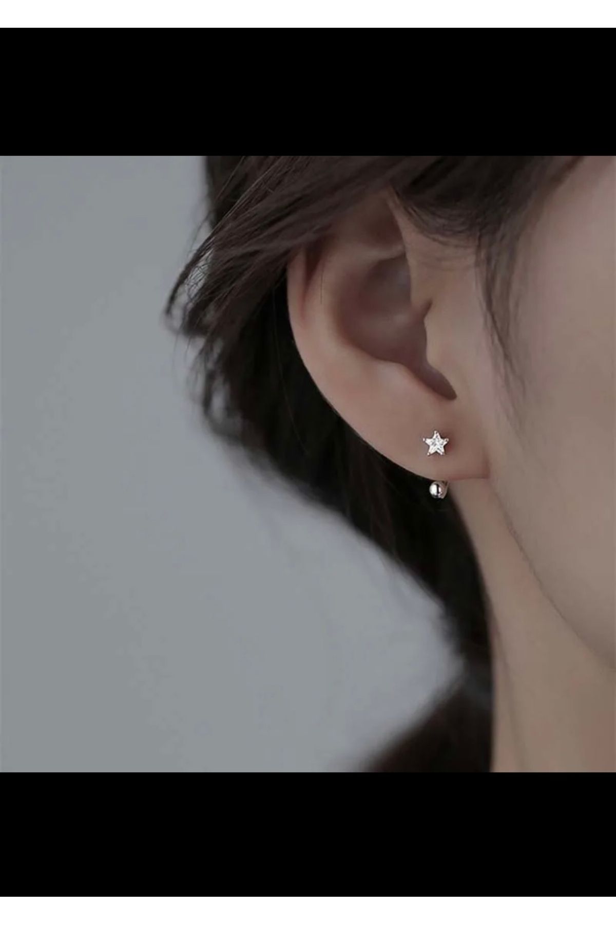 Kore tarzı yıldız model kulak memesi helix kıkırdak conch piercingi