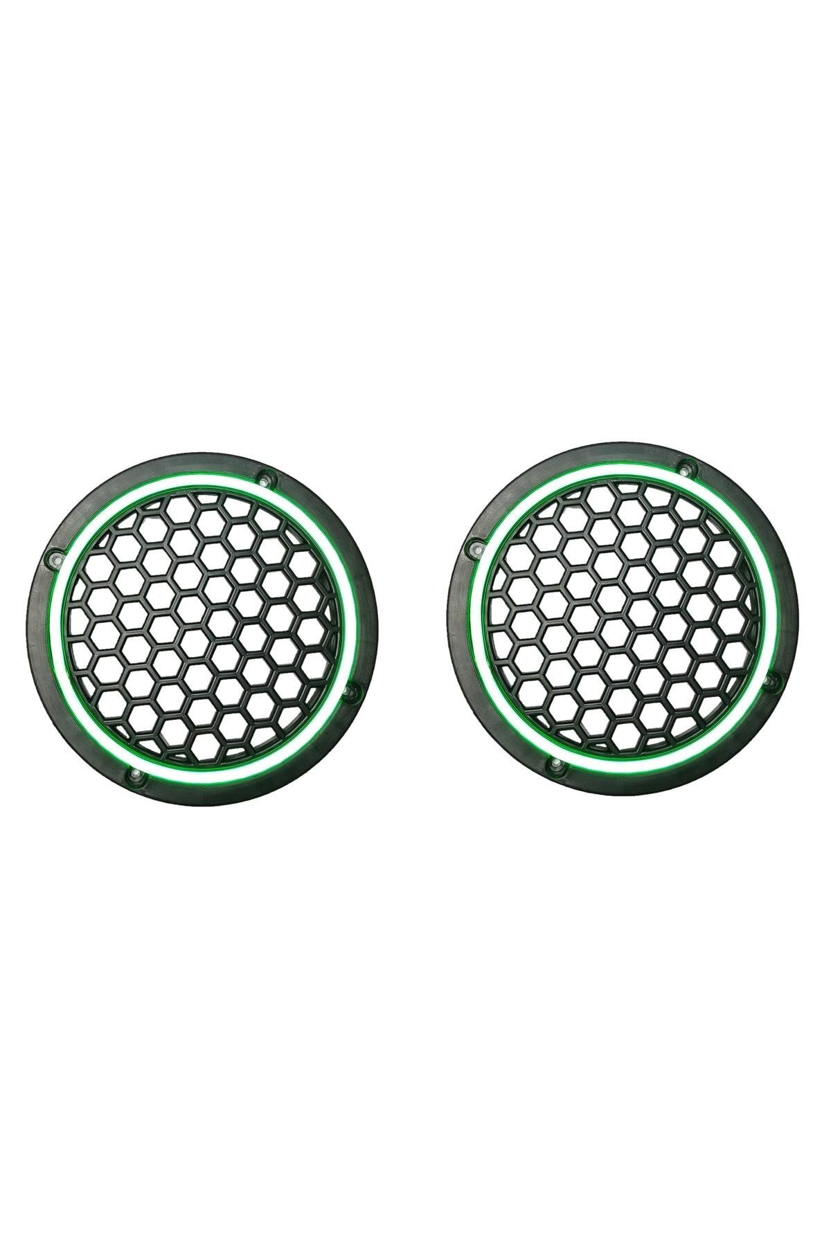 Neon Işıklı 16 Cm Hoparlör Ve Midrange Kapağı - 2 Adet - Yeşil 6