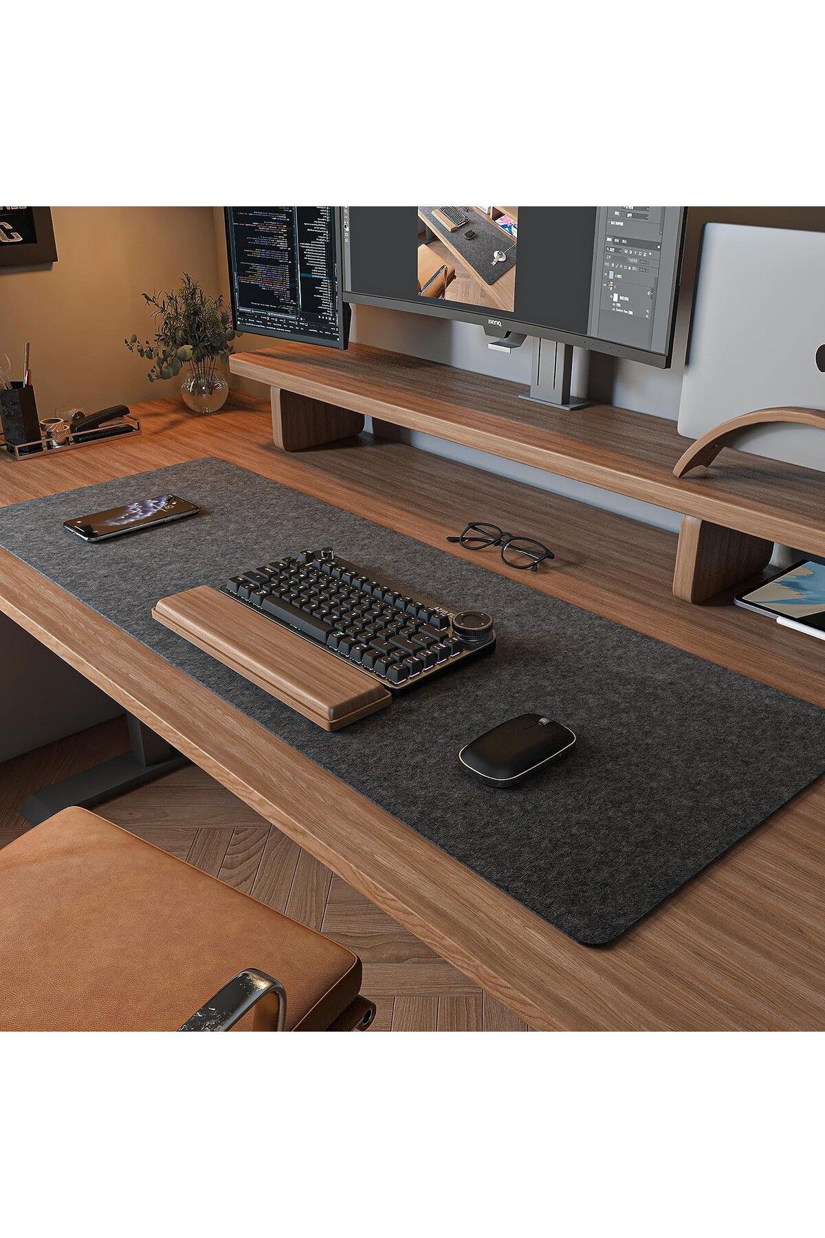 Next Craft-Study Desk Organizer Felt Computer Mouse Pad Table Top Organizer Mat 90x33 cm 3