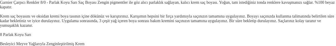 Color Nat Saç Boyası 8 Koyu Sarı